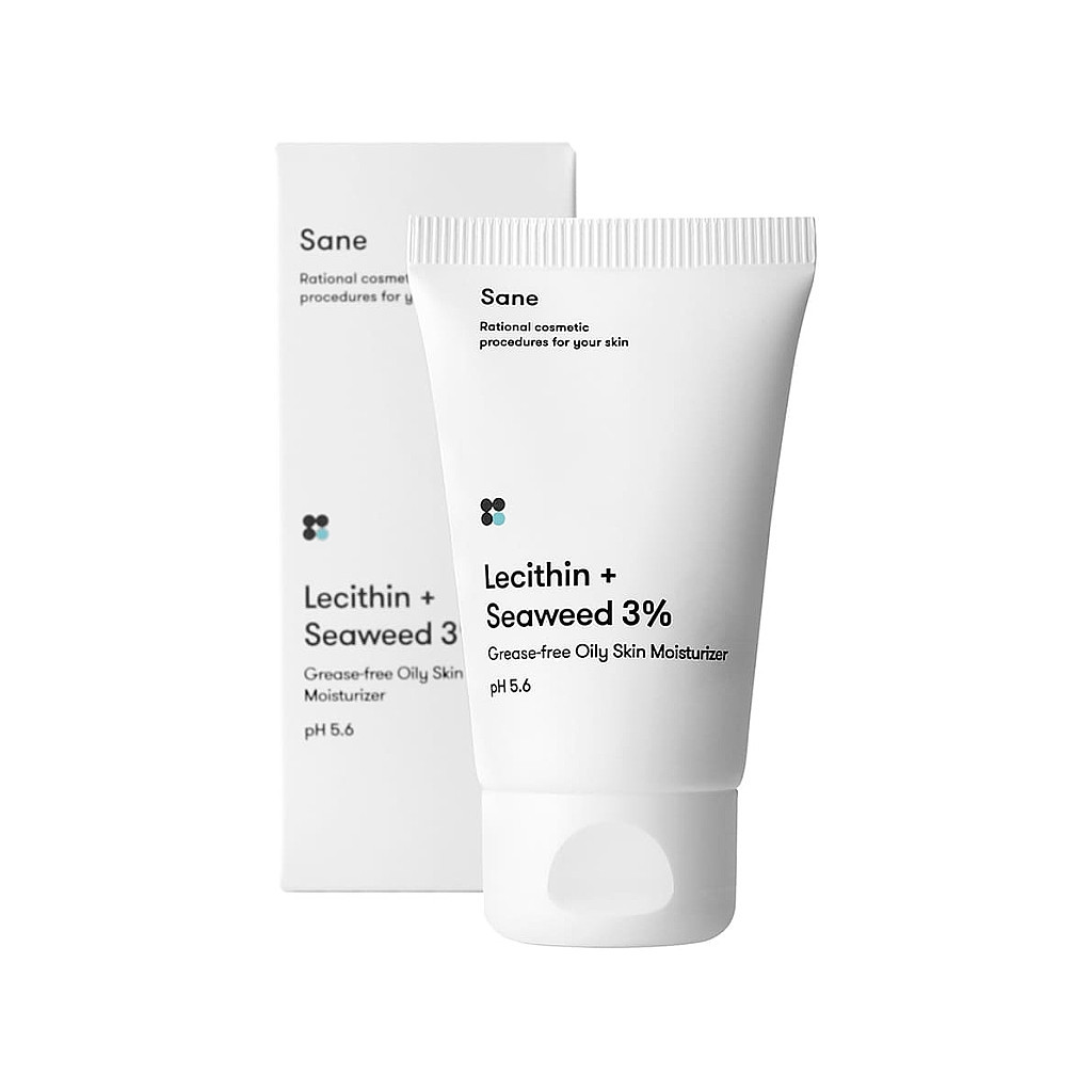 Крем для обличчя Sane З лецитином + морські водорості 3% Для жирної шкіри 40 мл (4820266830090)