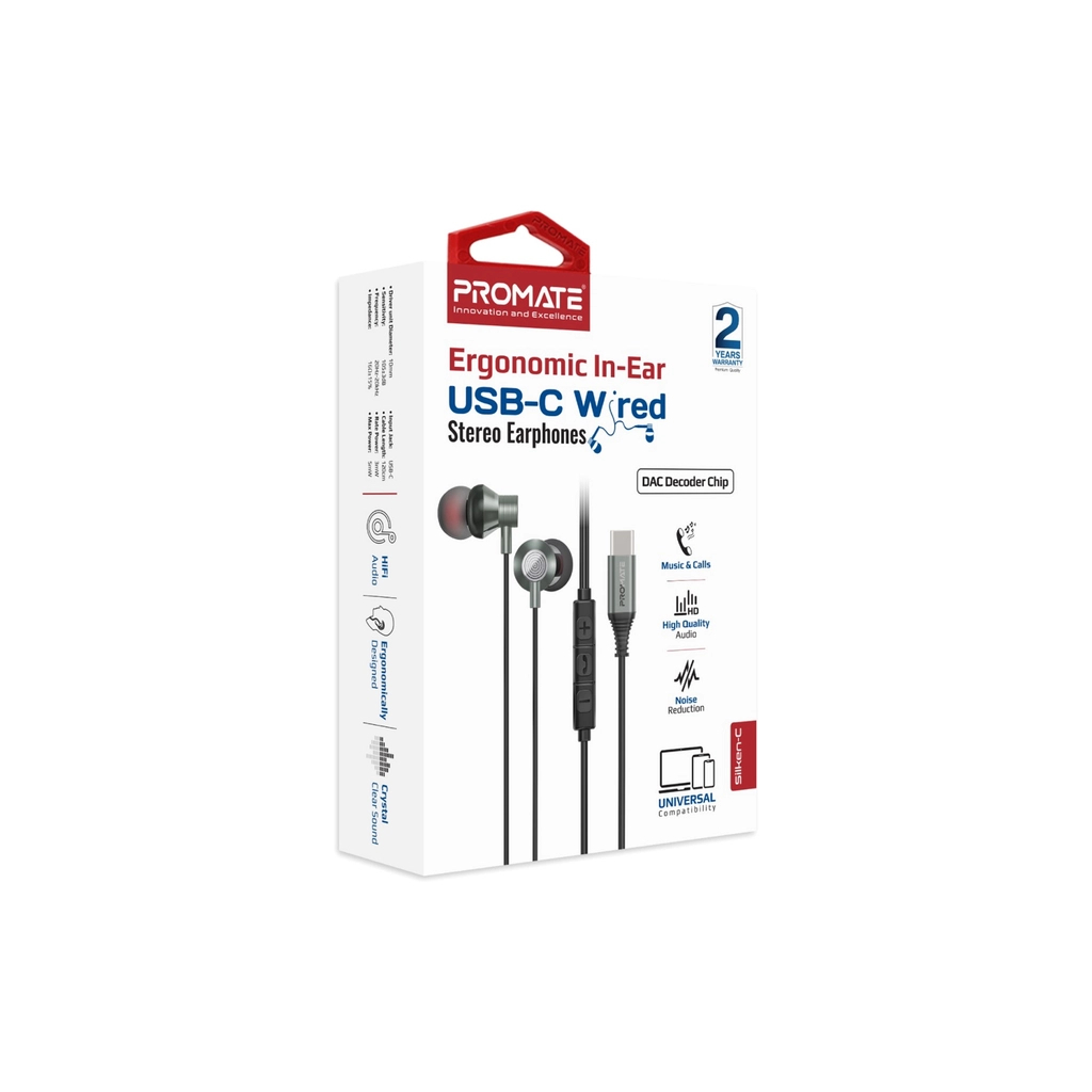 Навушники Promate Silken-C Grey (silken-c.grey) Навушники Promate Silken-C Grey (silken-c.grey)