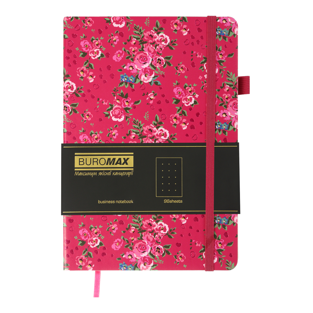 Книга записна Buromax CHERIE А5 96 аркушів крапка, малиновий (BM.295305-29)