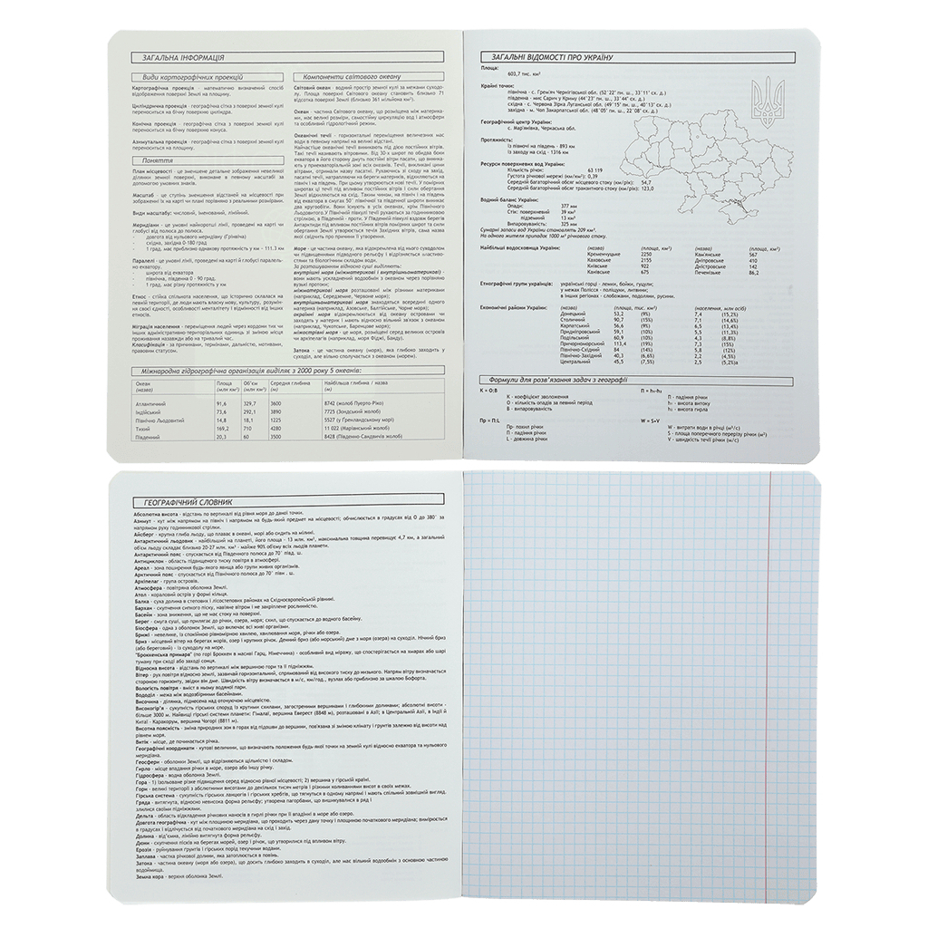 Зошит ZiBi предметний BLACK 48 аркушів клітинка, географія (ZB.1700-06)