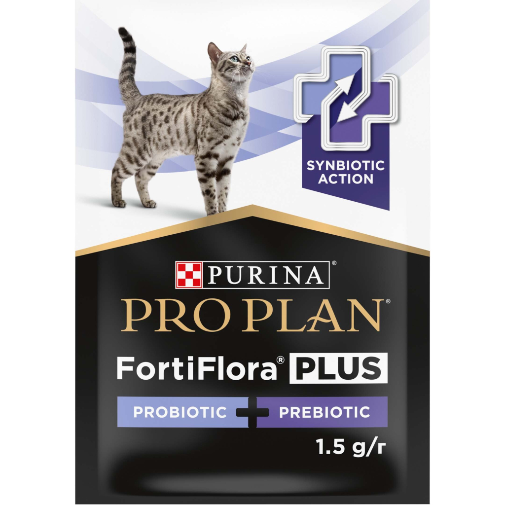 Пробіотична добавка для тварин Purina Pro Plan FortiFlora Plus Для котів і кошенят для підтримки нормальної мікрофлори кишківника 30 x 1.5 г (8445290507495)