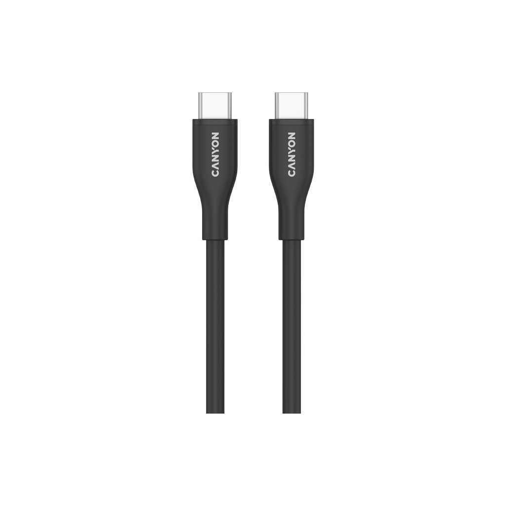 Дата кабель USB-C to USB-C 1.0m CC60SC10 60W Silicon Black Canyon (CNS-CC60SC10B)