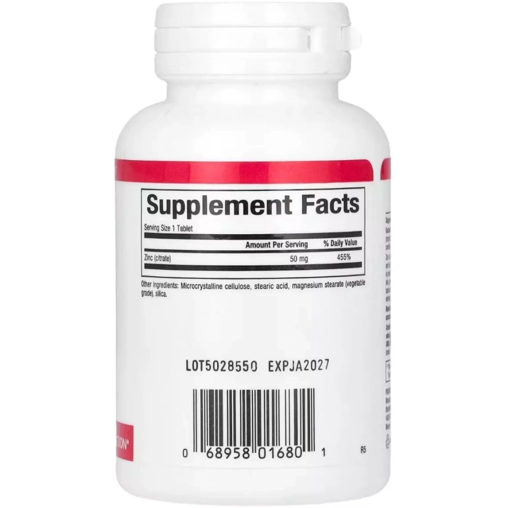Мінерали Natural Factors Цитрат Цинку, 50 мг, Zinc Citrate, 90 Таблеток (NFS-01680)