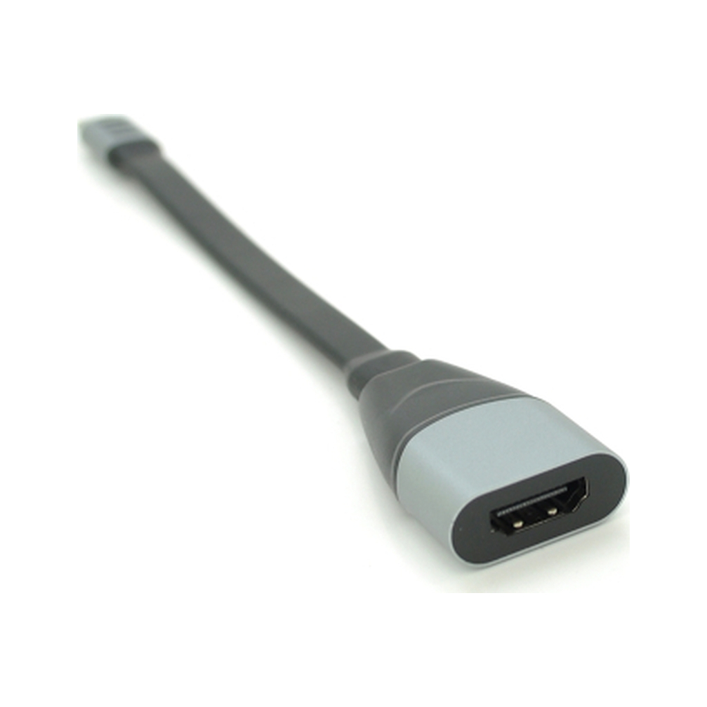 Перехідник USB-C to HDMI F 0.18m black-gray Voltronic (Type-C(M)/HDMI(F)flat18cm) Перехідник USB-C to HDMI F 0.18m black-gray Voltronic (Type-C(M)/HDMI(F)flat18cm)