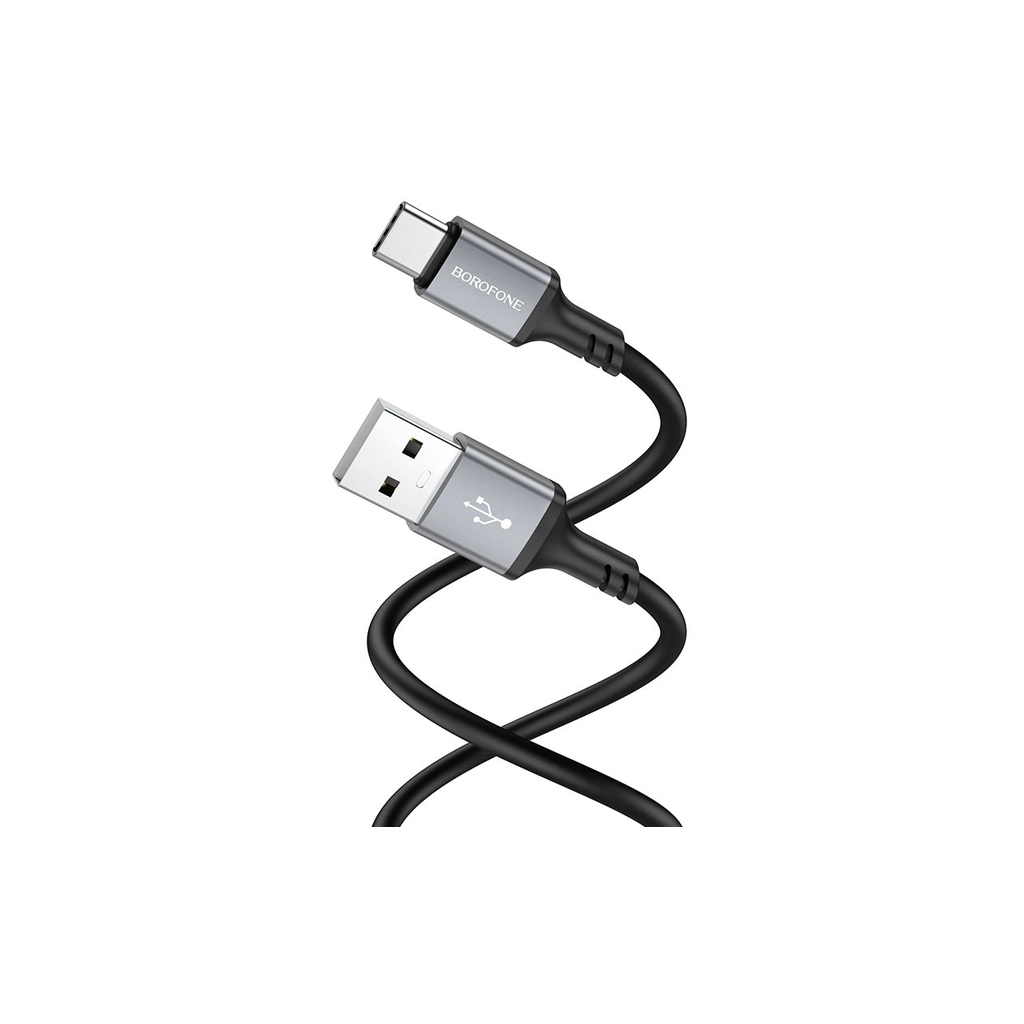 Дата кабель USB 2.0 AM to USB-C 1.0m 3A black BOROFONE (6974443386417)