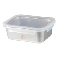 Food container Bergner Go Lovers made of stainless steel rectangular 1.8 l (BG-36312-GY)