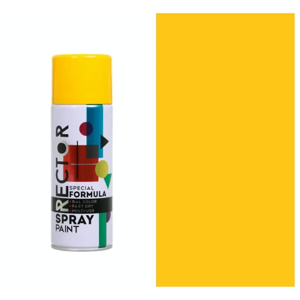 Аерозольна фарба для автомобіля RECTOR універсальна 1023 жовтий, в аер. упаковці 400 мл (000013226)