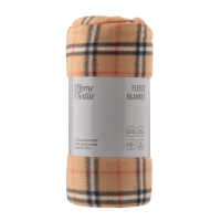 Plaid ARDESTO Fleece 100% polyester, checkered, beige 130x160 cm (ART0722PB)