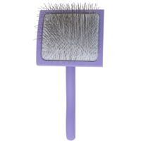 Tauro Pro Line Wooden Curved Rectangular Pet Comb, 25mm Pins, Purple L (TPLB63652)