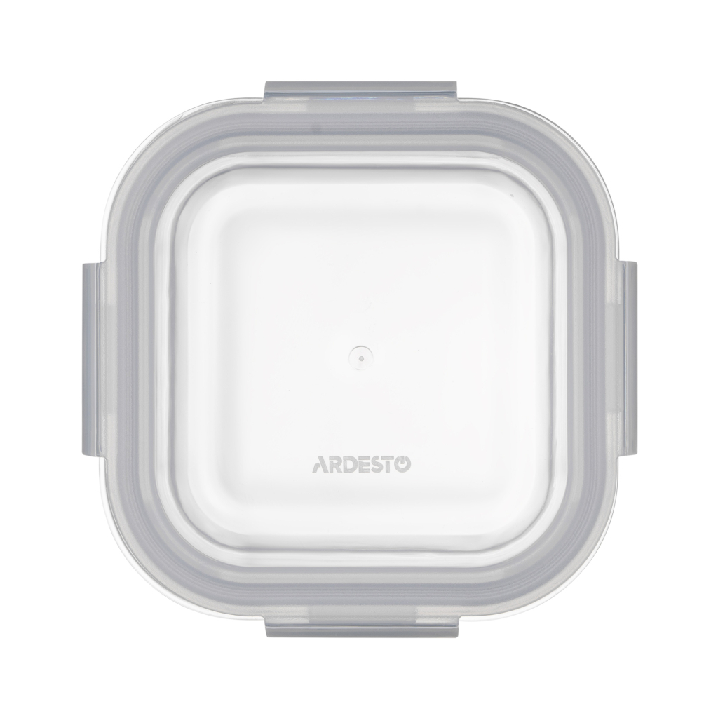 Харчовий контейнер Ardesto Gemini квадратний, 0.5л, боросилікатне скло, прозорий (AR1250BSQ)