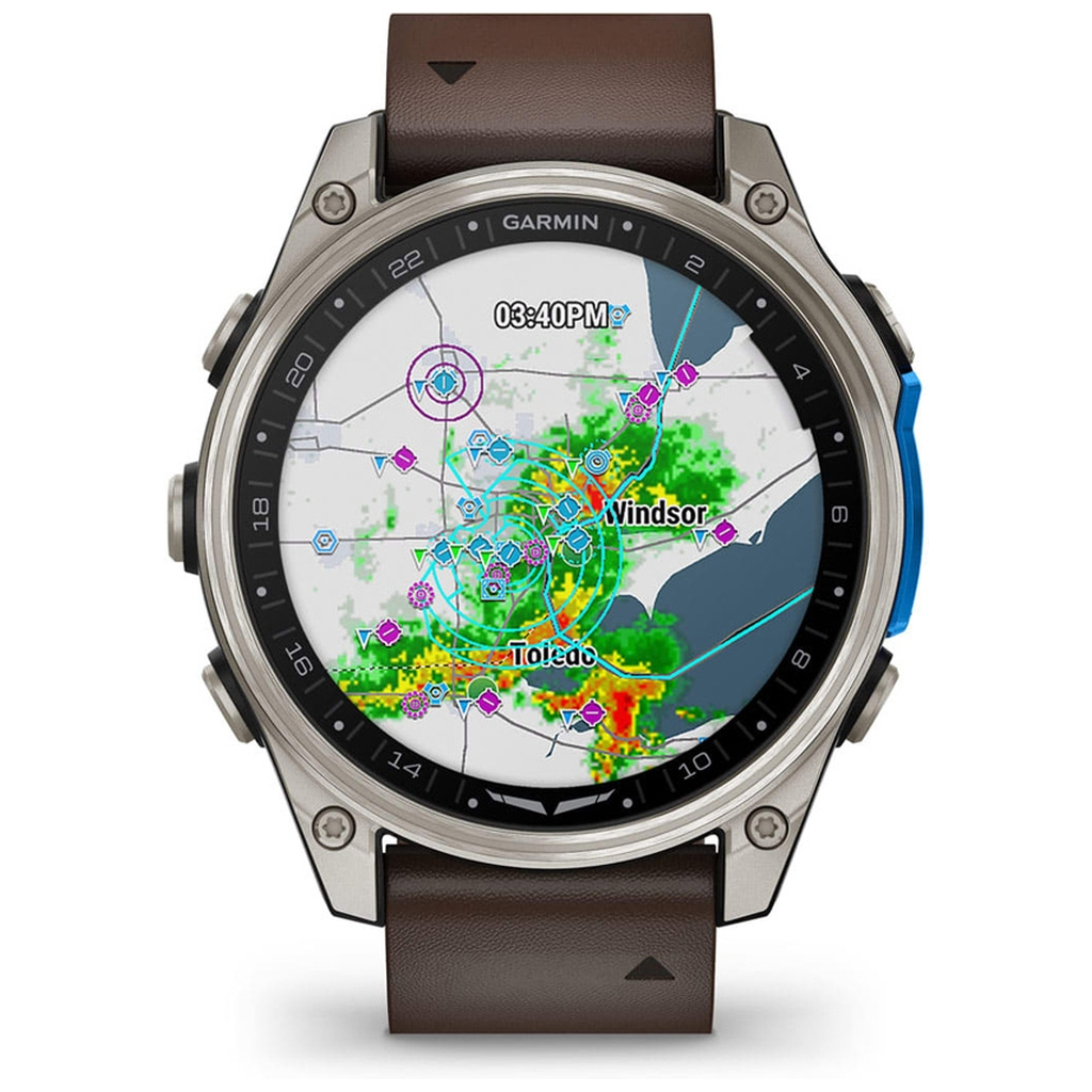 Смарт-годинник Garmin D2 Mach 2, 47mm, Saph, Bare Ti/Blk w/LthrBd, GPS (010-02904-31)