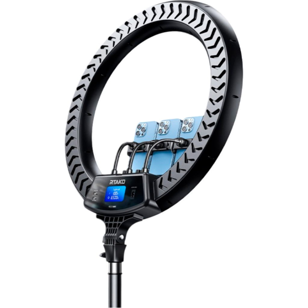 Набір блогера RTAKO LED лампа AR-GTB01-18S 18" digital display Ring Light (6942063218661)