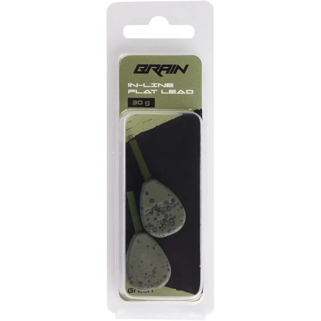 Грузило Brain In-Line Flat Lead 30g 2шт/уп Green (1858.32.02) Грузило Brain In-Line Flat Lead 30g 2шт/уп Green (1858.32.02)