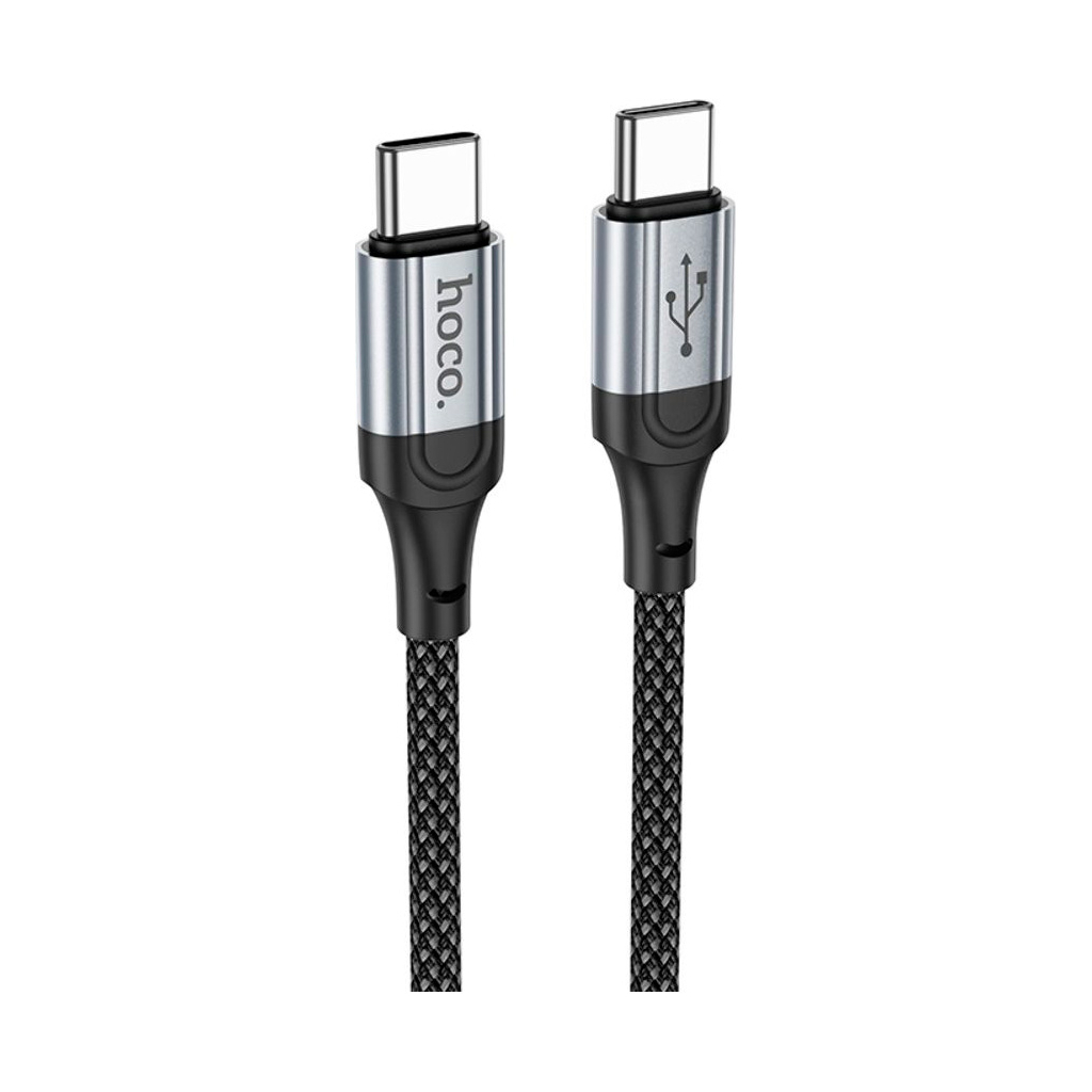 Дата кабель USB-C to USB-C 1.0m 3A nylon X102 black HOCO (6942007608787) Дата кабель USB-C to USB-C 1.0m 3A nylon X102 black HOCO (6942007608787)