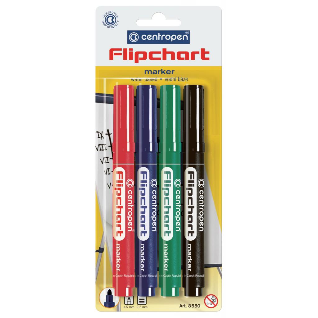 Набір маркерів Centropen Flipchart 8550 2,5 мм, round tip, SET 4colors (BLister) (8550/4/BL) Набір маркерів Centropen Flipchart 8550 2,5 мм, round tip, SET 4colors (BLister) (8550/4/BL)