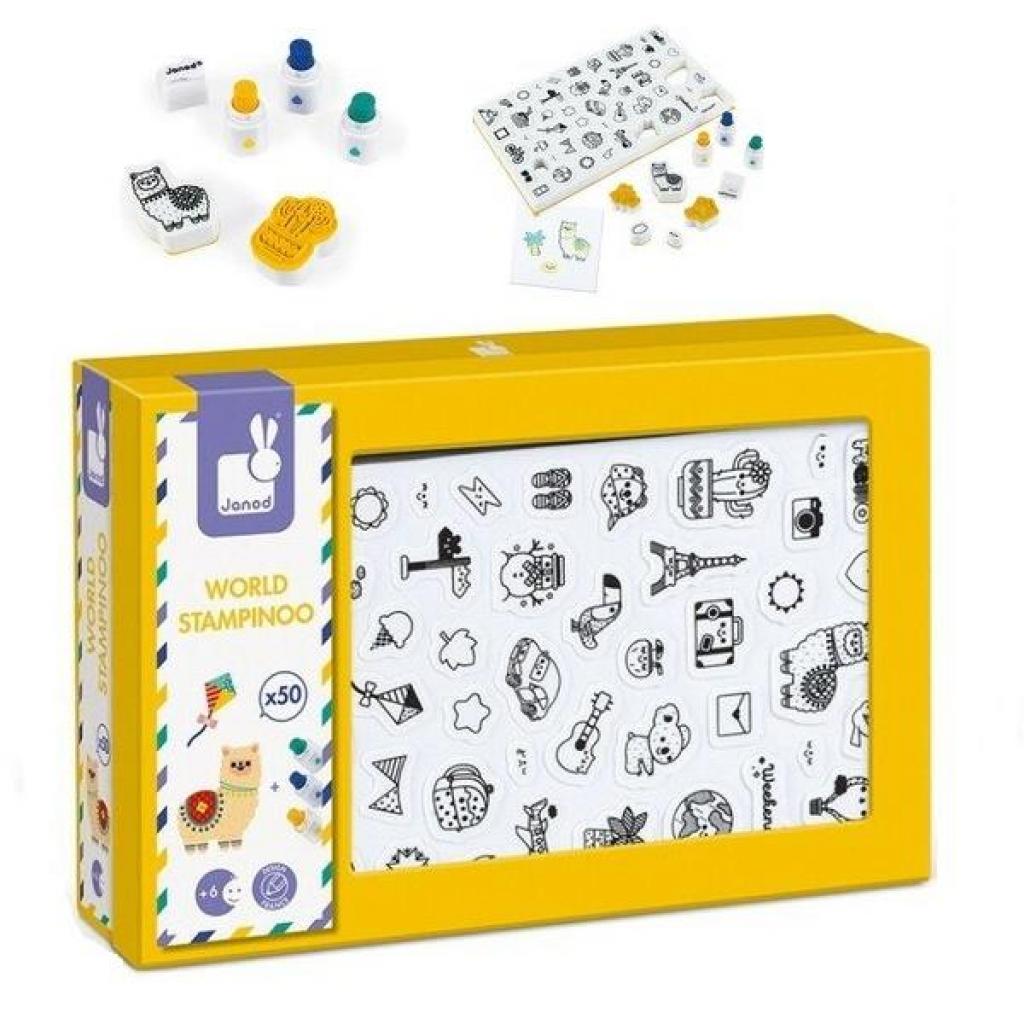Набір для творчості Janod Штампы Мир 50 шт. (J07800)