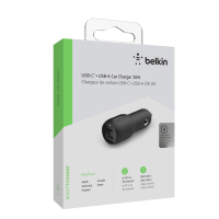 Зарядний пристрій Belkin Car Charger (18W) Power Delivery Port USB-C, (12W) USB-A, bl (F7U100BTBLK)