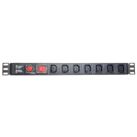 Силовий блок 19" 1U 7хС13, без кабелю - вилка С14, 10A Eserver (WT-2271B-WO-Black)