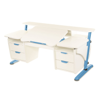 Desk Pondi Ergonomic transformer with 2 cabinets White-blue (BL411СН)