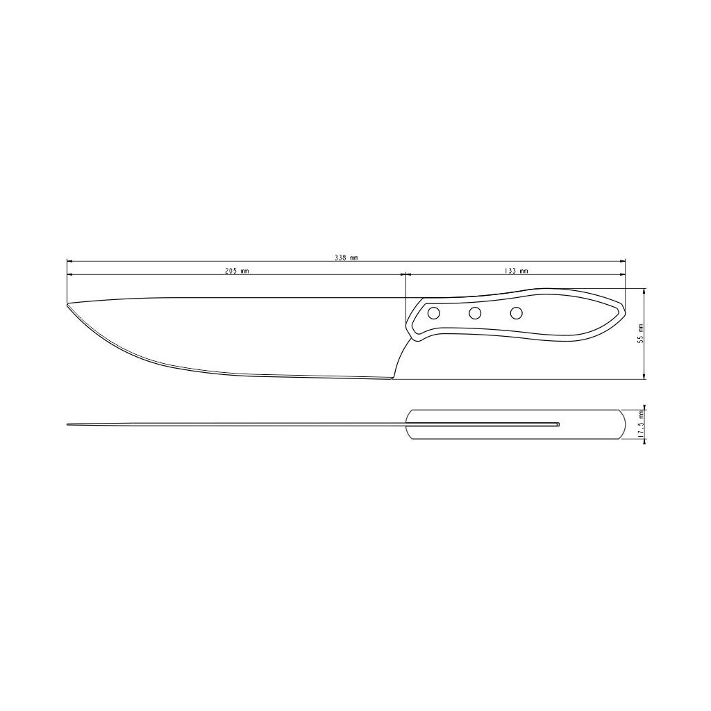 Кухонний ніж Tramontina Barbecue Polywood Meat 203 мм Червоне Дерево (21191/178)