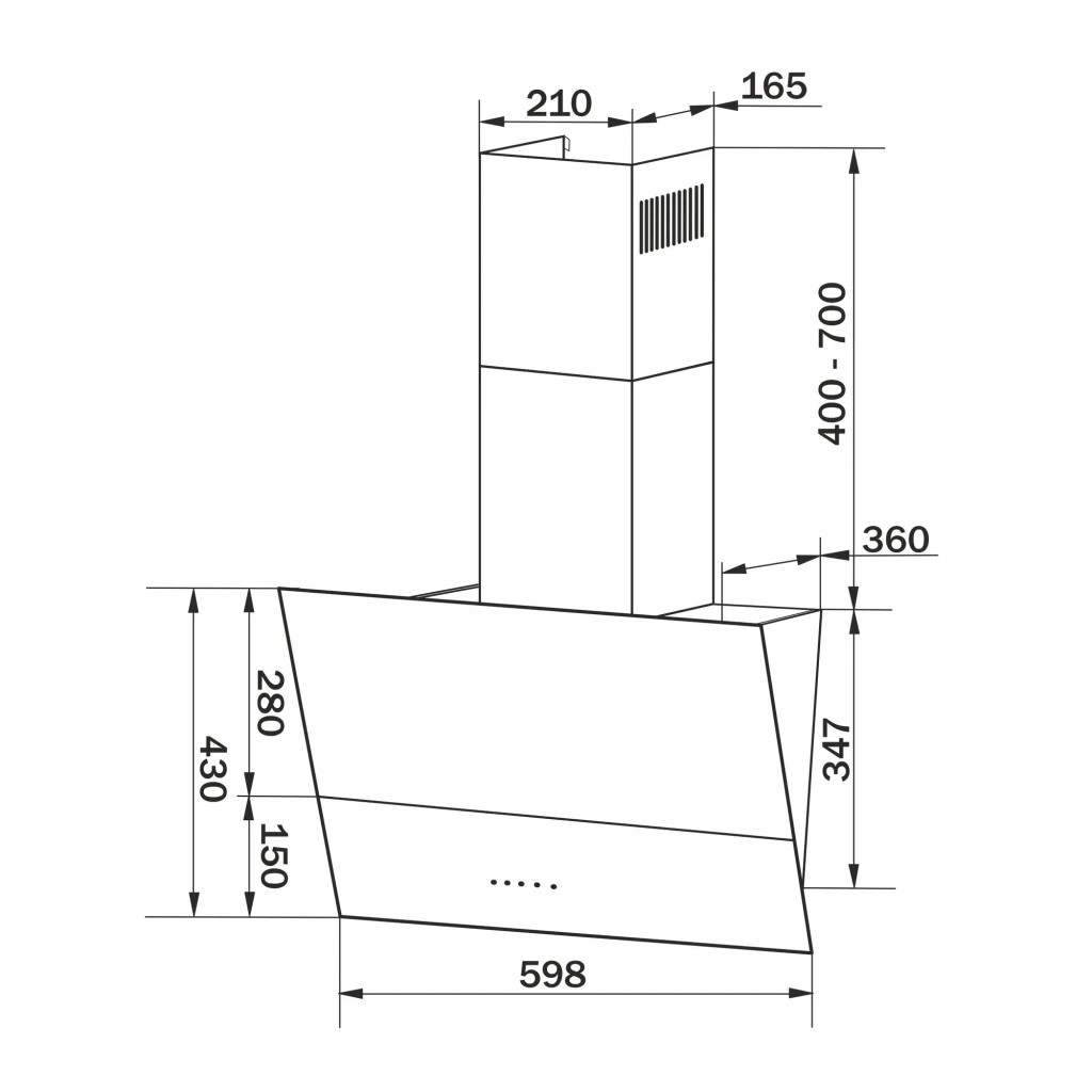 Витяжка кухонна GRANADO Vivares 613-1100 grafito glass (GCH316399)