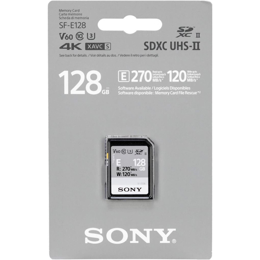 Карта пам'яті Sony 128GB SDXC class 10 UHS-II U3 V60 (SFE128A.ET4) Карта пам'яті Sony 128GB SDXC class 10 UHS-II U3 V60 (SFE128A.ET4)