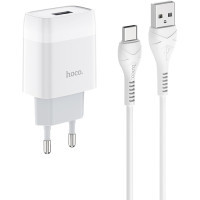 Зарядний пристрій HOCO C72A Glorious single port charger set(Type-C) White (6931474713018)