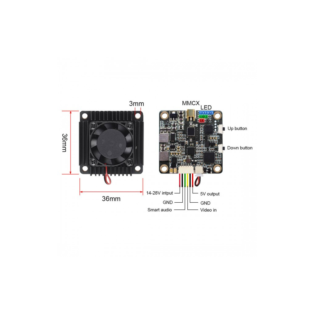 Відеопередавач (VTX) AKK Ultra Long Range 3W 5.8GHz 80CH Low Band (TX3000AC)