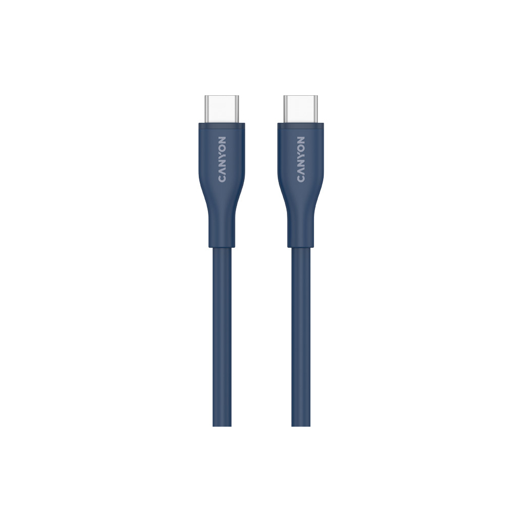 Дата кабель USB-C to USB-C 1.0m CC60SC10 60W Silicon Dark blue Canyon (CNS-CC60SC10DB)