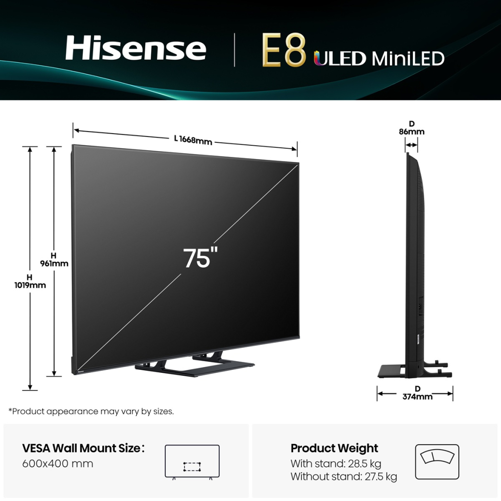 Телевізор Hisense 75E8Q Телевізор Hisense 75E8Q