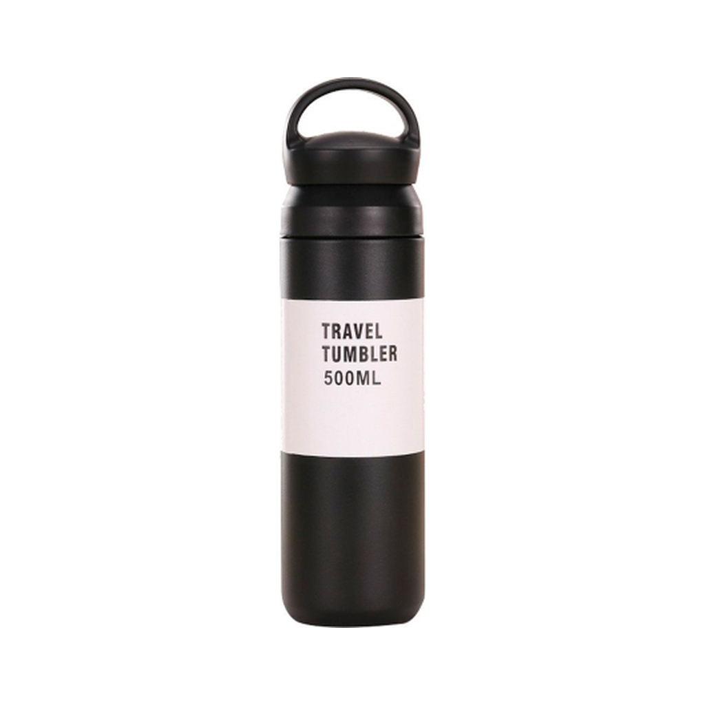 Термос Merlion Travel Tumbler 500 мл, подвійна кришка з ручкою, чорний (SUS304-500Black) Термос Merlion Travel Tumbler 500 мл, подвійна кришка з ручкою, чорний (SUS304-500Black)