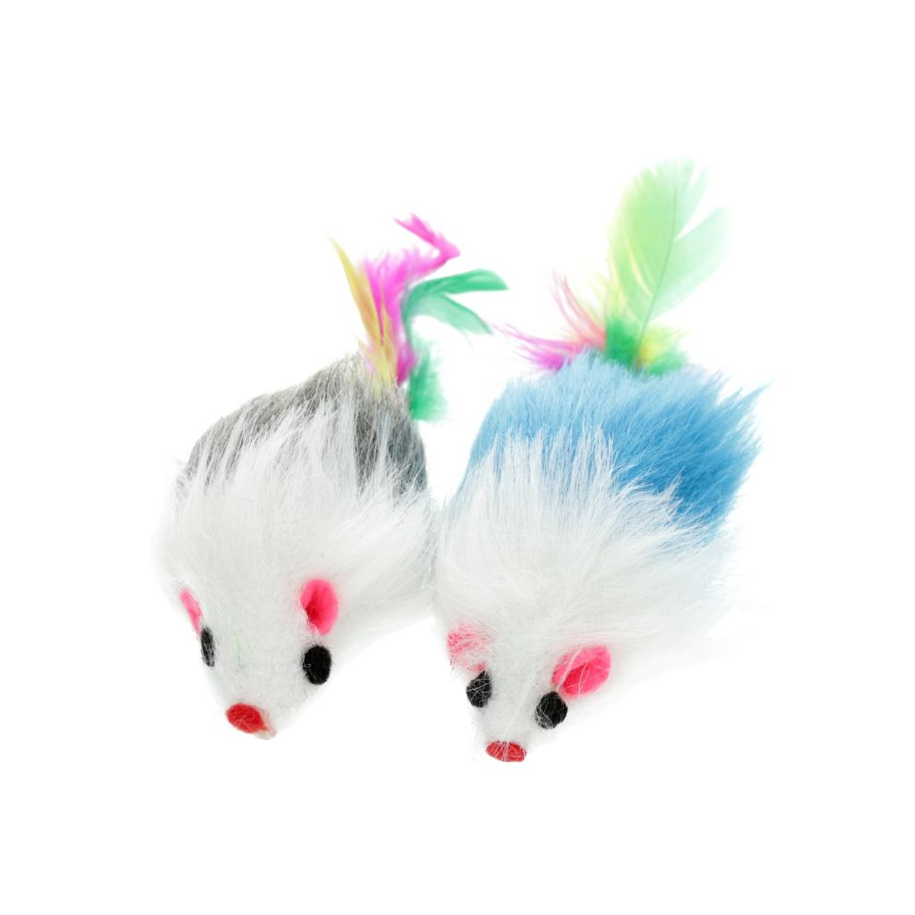 Іграшка для котів Hippie Pet Мишки з пір'ям пухнасті різнокольорові 9 см 2 шт (HIPCT15018) Іграшка для котів Hippie Pet Мишки з пір'ям пухнасті різнокольорові 9 см 2 шт (HIPCT15018)