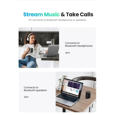 Bluetooth-адаптер Ugreen CM390 USB Bluetooth 5.0 Adapter (80889)