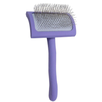Tauro Pro Line Wooden Curved Rectangular Pet Comb, 25mm Pins, Purple M (TPLB63651)