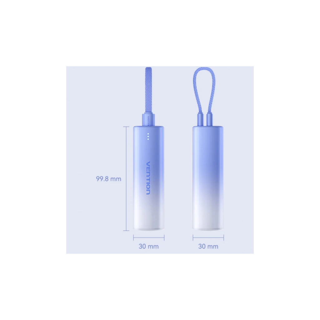 Повербанк VENTION 5000mAh 20W PD, USB-C In/Out, Lightning In/Out, with cable, Gradient Blue (FHWL0) Повербанк VENTION 5000mAh 20W PD, USB-C In/Out, Lightning In/Out, with cable, Gradient Blue (FHWL0)