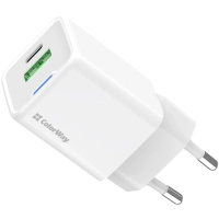Зарядний пристрій ColorWay USB-C PD20W + 1xUSB QC4.0 white (CW-CHS062PD-WT)