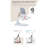 Підставка до планшета та телефона Knight Foldable Desk Mobile Phone Holder Stand (Plastic) Black Essager (EZJZM-QSSJ01)