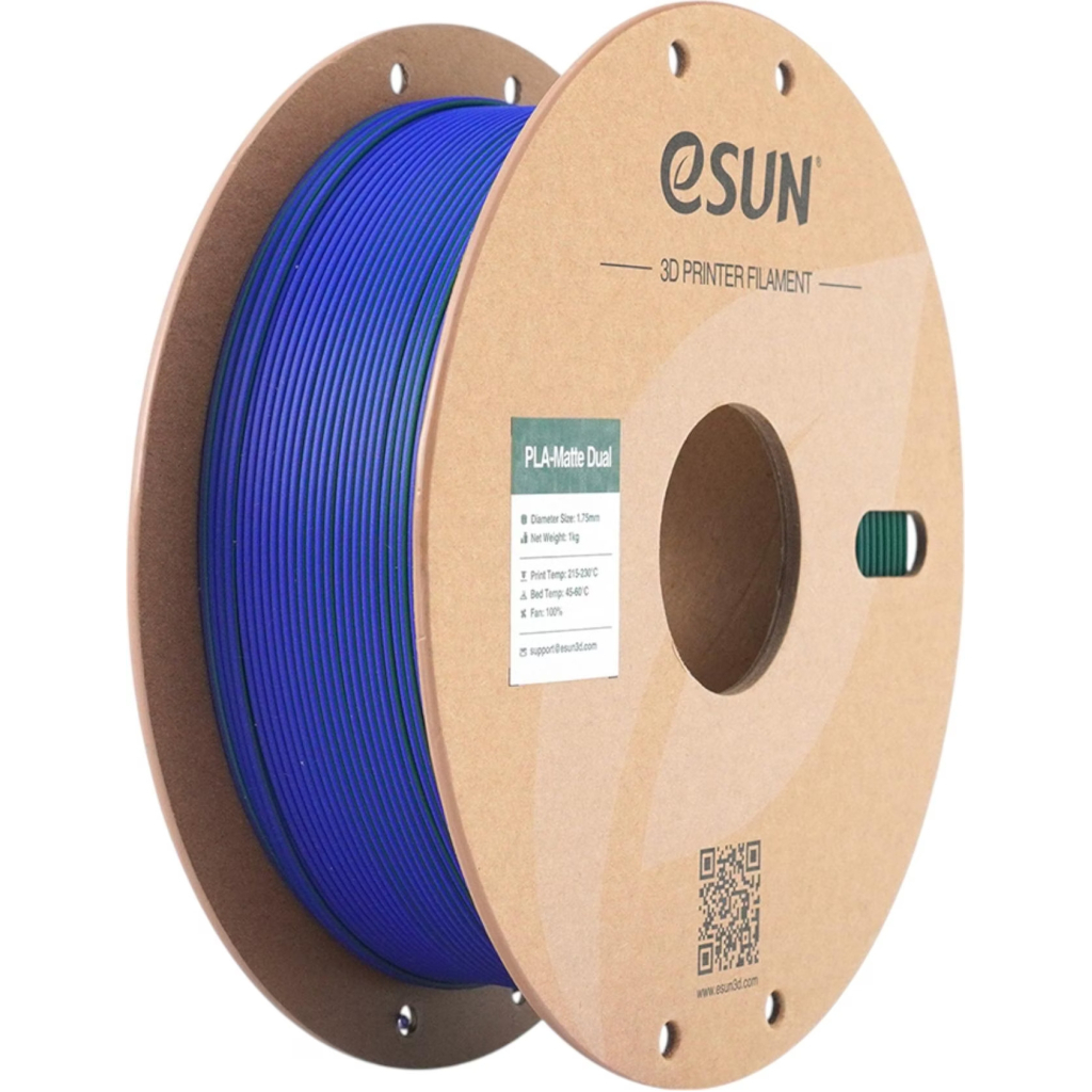 Пластик для 3D-принтера eSUN PLA matte dual 1,75mm 1kg GREEN BLUE (PLA-MTD175B-UG1P1)