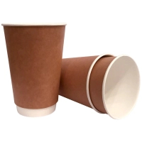 Disposable glasses Buroclean paper two-layer 340 ml 25 pieces kraft (1080040)
