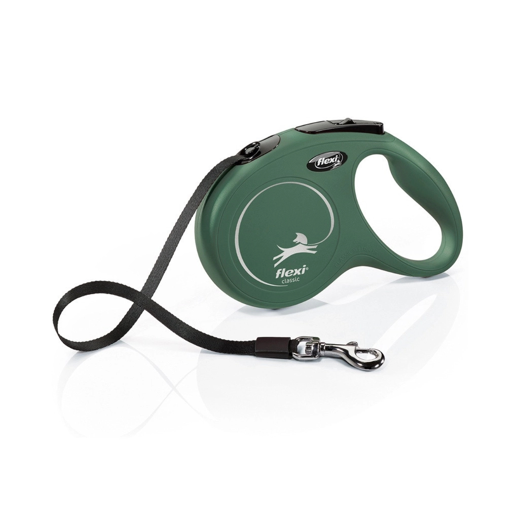 Повідець для собак Flexi New Classic стрічка М 5 м/25 кг оливковий (4000498032244)