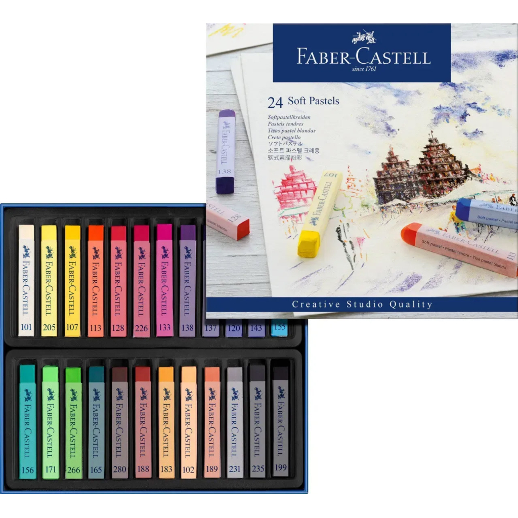 Пастель Faber-Castell Soft Pastels, м'яких, довжина крейди 70 мм, 24 кольори, 128324 (16794)