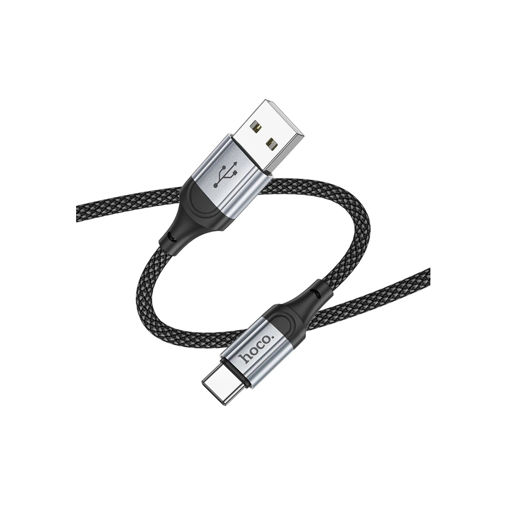 Дата кабель USB 2.0 AM to USB-C 1.0m 3A nylon X102 black HOCO (6942007608770) Дата кабель USB 2.0 AM to USB-C 1.0m 3A nylon X102 black HOCO (6942007608770)
