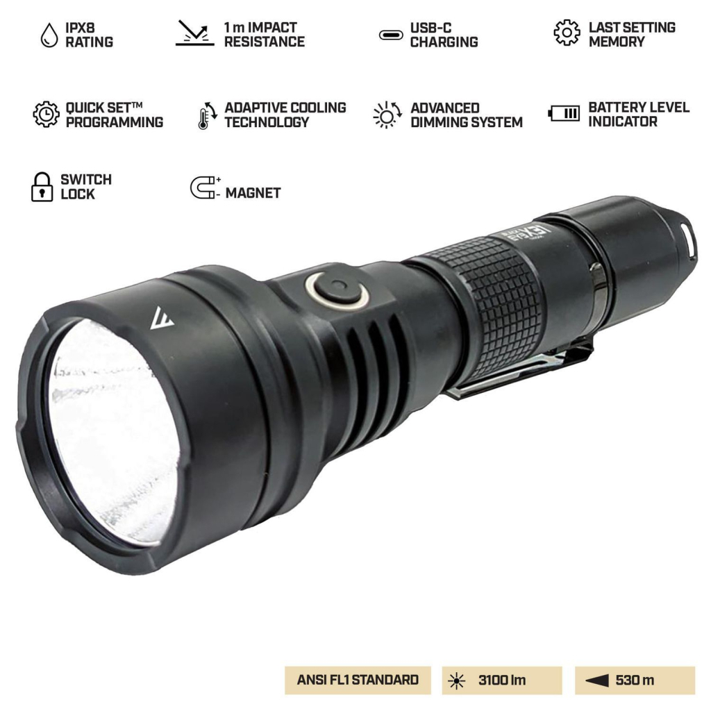 Ліхтар Mactronic тактичний Black Eye X31 (3100 Lm) Programmable Rechargeable Type-C (THH0081) (DAS303954) Ліхтар Mactronic тактичний Black Eye X31 (3100 Lm) Programmable Rechargeable Type-C (THH0081) (DAS303954)