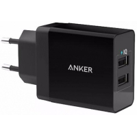 Зарядний пристрій Anker PowerPort 2 - 24W 2xUSB PIQ + MicroUSB (Black) (B2021L11/B2021G11)