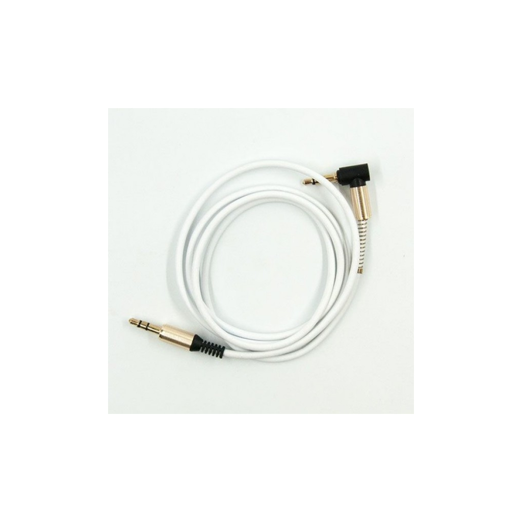 Кабель мультимедійний 3.5mm M to 3.5mm M 1.0m 90° corner white Dengos (AUDIO-PLS-UG-WHITE)