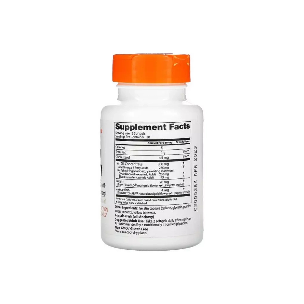 Жирні кислоти Doctor's Best Натуральна Формула для Покращення Зору, Lutemax, 60 ба (DRB-00311)