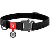 WAUDOG Waterproof animal collar with QR passport XL W 25 mm L 35-58 cm (black) (27841)