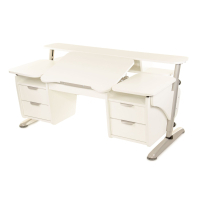 Desk Pondi Ergonomic transformer with 2 pedestals White-gray (BL411СР)