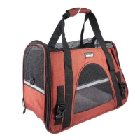 Animal carrier AnimAll HJ-8003 soft 48x25x33 cm burgundy (2000981206246)