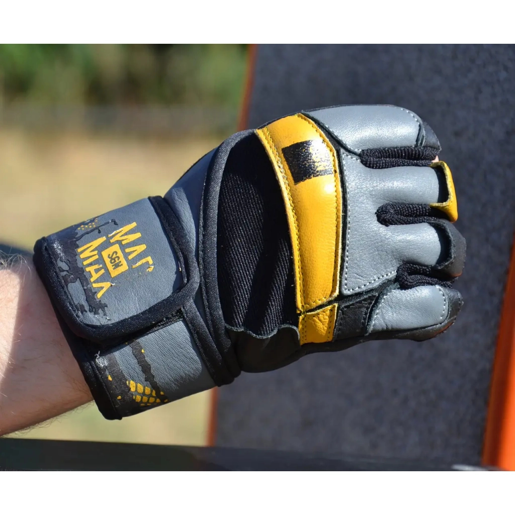 Рукавички для фітнесу MadMax MFG-880 Signature Black/Grey/Yellow XL (MFG-880_XL)